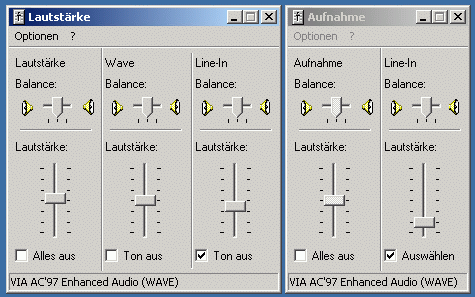 Soundkarteneinstellung