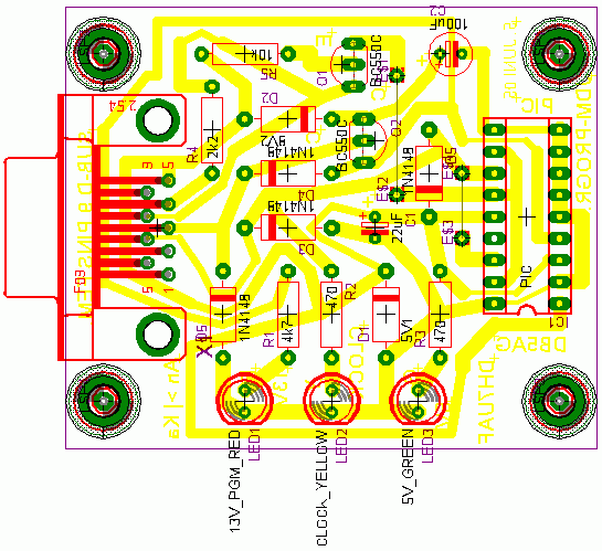 Layout und Bestückung von der Bestückungsseite