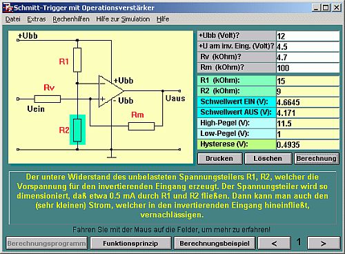 E1 Das Interaktive Elektronik Lern Und Berechnungs Programm Volkers Elektronik Bastelseiten