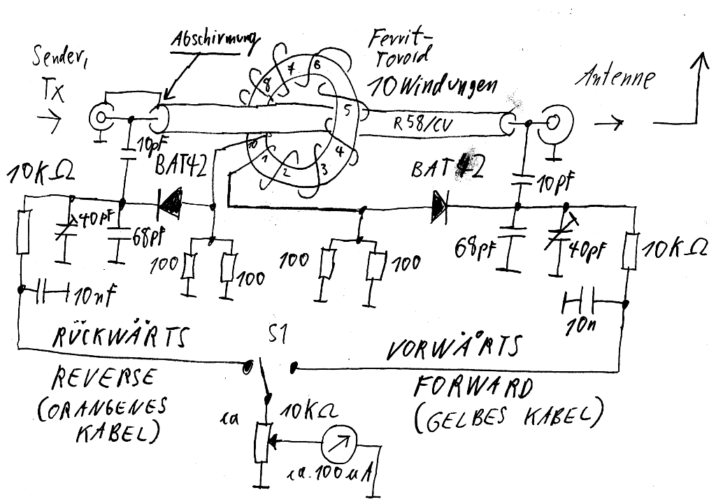 Umbau eines SWR-Meters (Stehwellen-Messgeräts) – Volkers  Elektronik-Bastelseiten