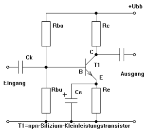 Berechnung Einer Emitterschaltung Mit Arbeitspunkt-Stabilisierung Durch ...