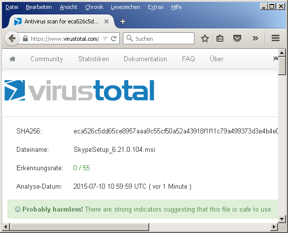 online virus scan datei hochladen