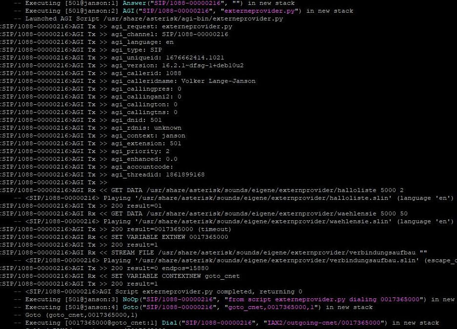 Auswahlmenü kombiniert mit CallThrough als AGI-Skript in Python für ...
